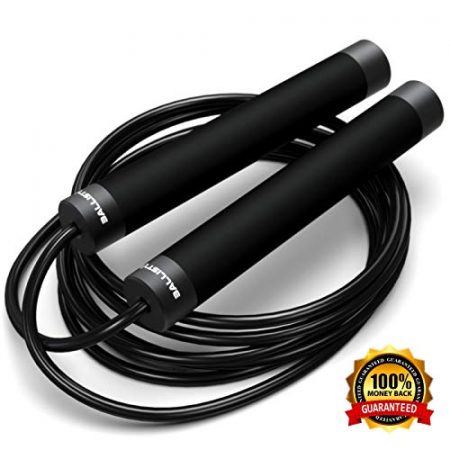 Ballistyx Jump Rope - Premium Speed Jump Rope with 360 Degree Spin, Silicone Grips, Steel Handles and Adjustable Power Cable - for Crossfit, Gym & Home Fitness Workouts & More 1